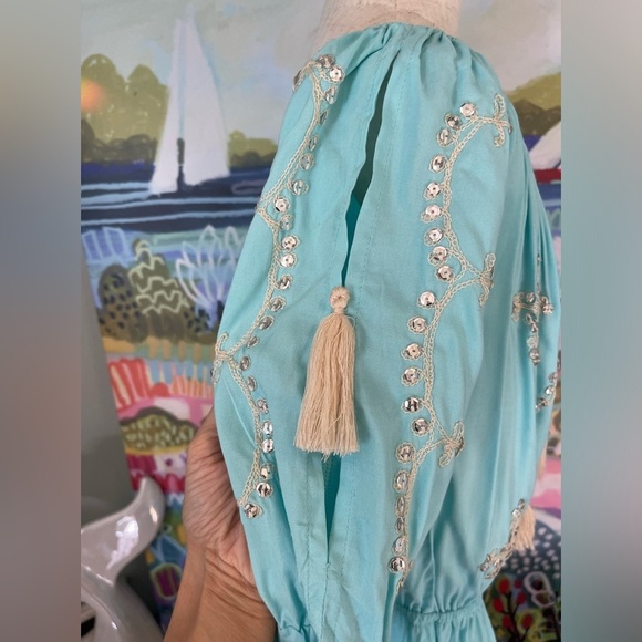 NEW! Blue Ginger Sequined Cover Up Dress - Picture 7 of 11